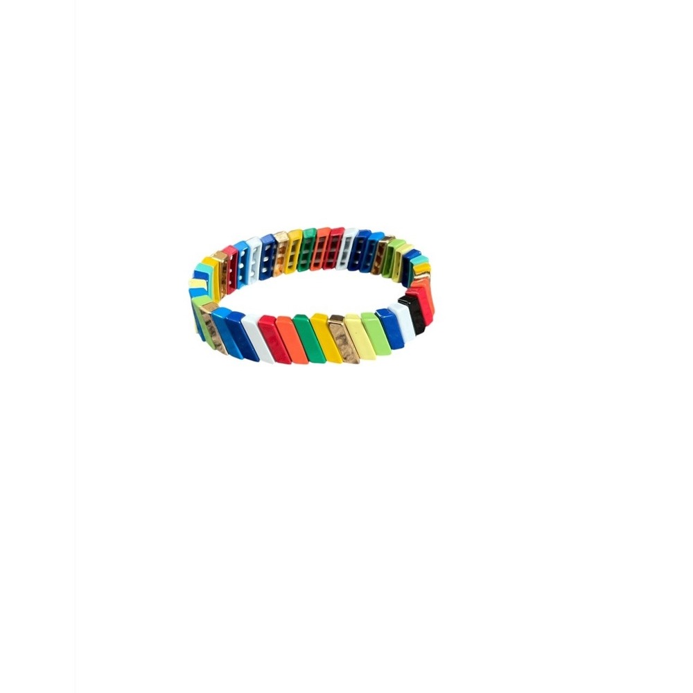 Stackable Stretch Bracelet Multicolored Colorful - Picture 3 of 5